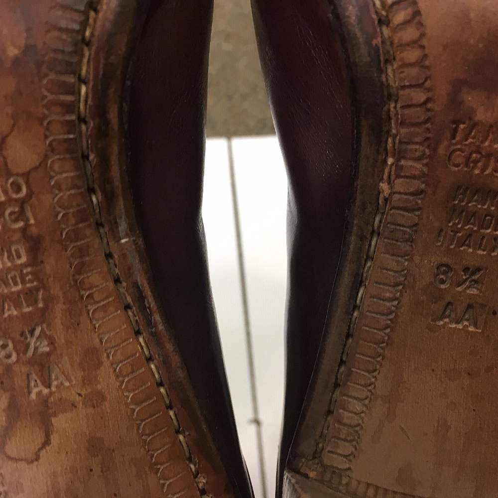 TANINO CRISCI BROWN LEATHER KNEE HIGH HEEL BOOTS - Picture 10 of 11